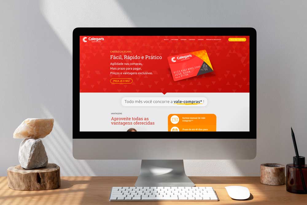 Criação de sites profissionais 9 Versão Desktop - Website Cartão Calegaris